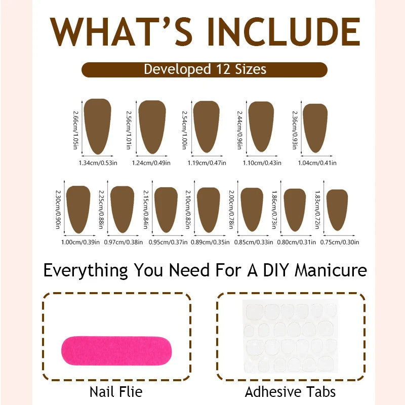 Press-On Nail Set Embellished & Reusable Salon Finish