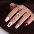 Press-On Nail Set Festive Designs & Gel Polish
