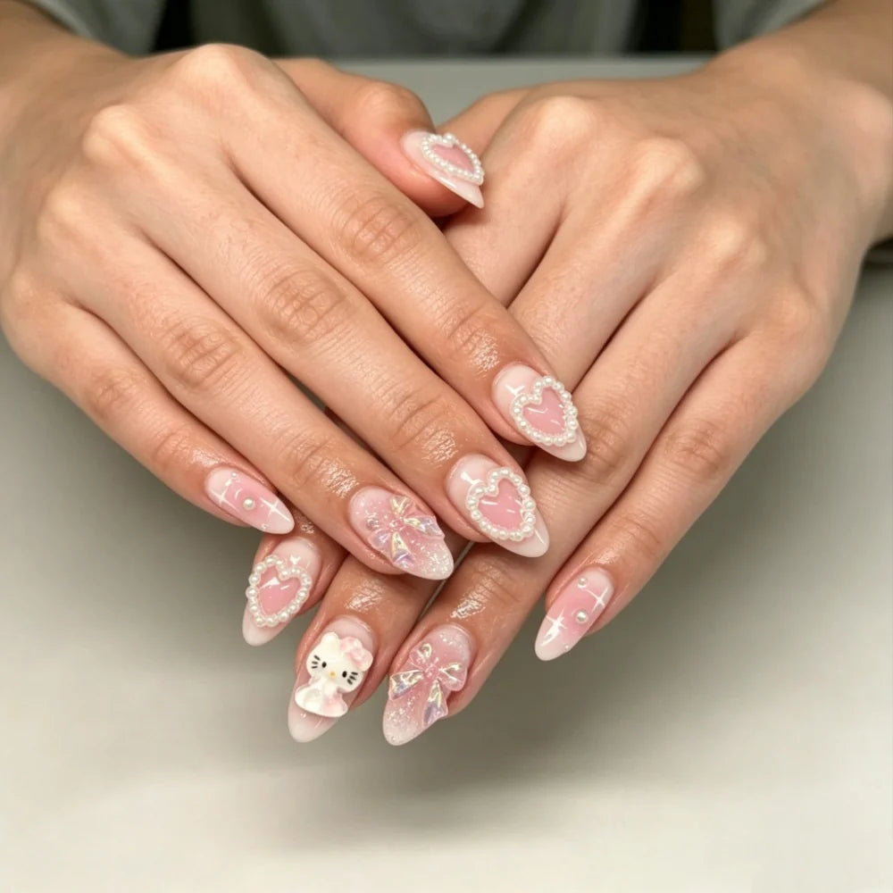 Press-On Nail Set Festive Designs & Gel Polish