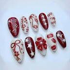 Press-On Nail Set Festive Designs No-Glue Multiple Sizes