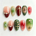 Press-On Nail Set Festive Designs Reusable Lavender
