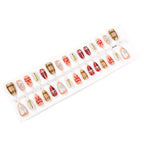 Press-On Nail Set Festive Designs Strong Adhesive Multiple Sizes