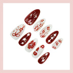 Press-On Nail Set Festive Ornamented Designs