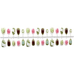 Press-On Nail Set Floral Design & Quick Application