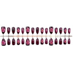 Press-On Nail Set Floral Design Strong Adhesive Multiple Sizes