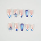 Press-On Nail Set Floral Designs 24 Pieces Easy Application