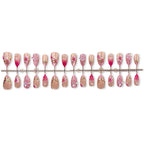 Press-On Nail Set Floral Designs Quick-Apply Non-Toxic
