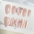 Press-On Nail Set Floral Embellished Easy Application Multiple Sizes