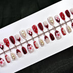 Press-On Nail Set Floral-Embossed Reusable With Applicator Kit