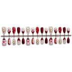 Press-On Nail Set Floral-Embossed Reusable With Applicator Kit