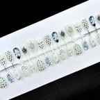 Press-On Nail Set Floral & Gem Designs Easy Application