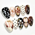 Press-On Nail Set Floral & Geometric Custom Fit