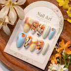 Press-On Nail Set Floral Pre-Designed & Long-Lasting