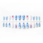 Press-On Nail Set Floral Shell Design Kit Included