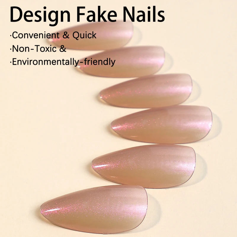 Press-On Nail Set French Tip Reusable & Lightweight