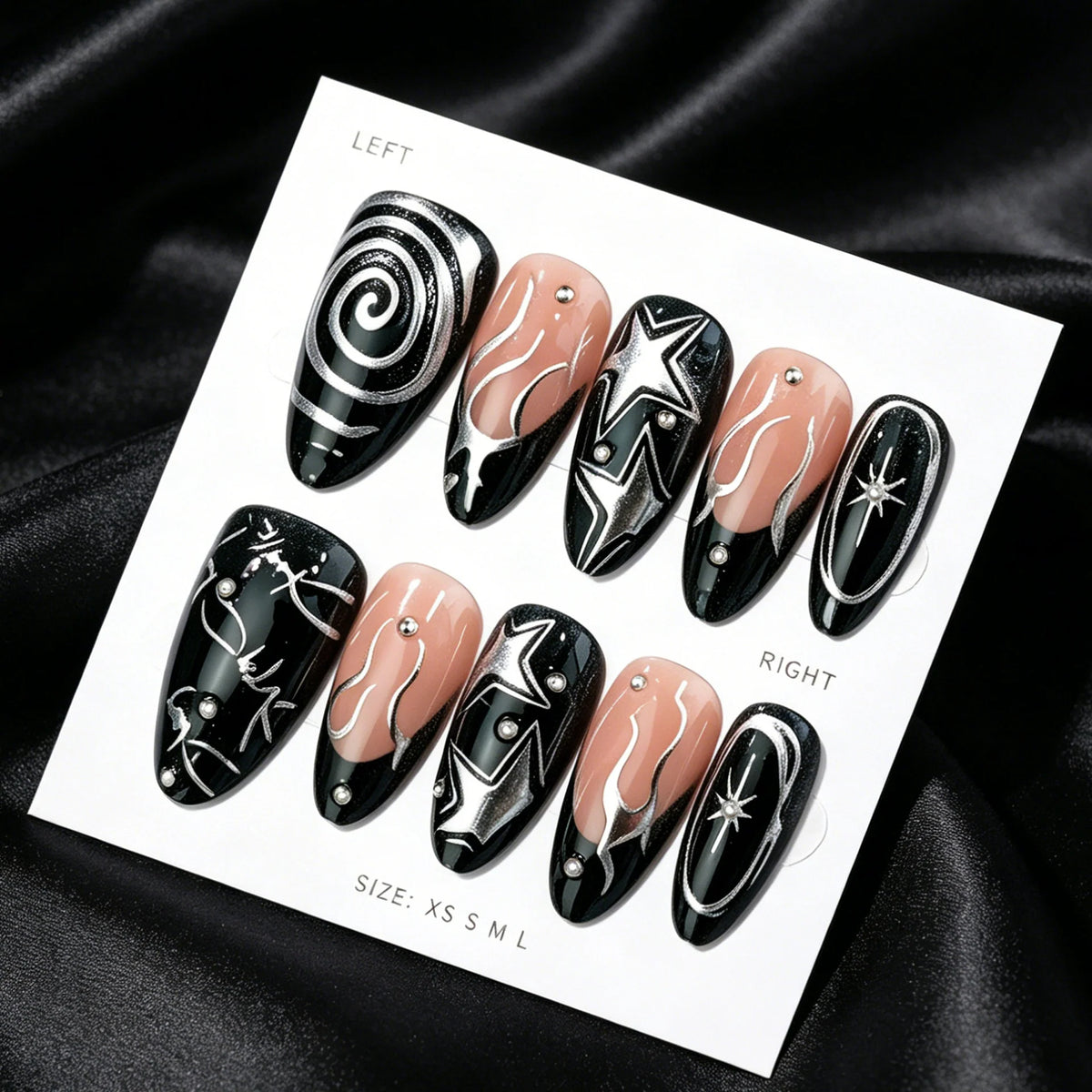Press-On Nail Set Galaxy Design Reusable & Easy Application