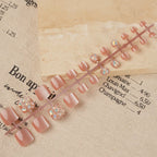 Press-On Nail Set Gem-Accented Multiple Sizes