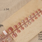 Press-On Nail Set Gem-Accented Multiple Sizes