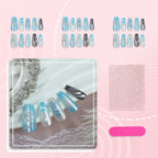 Press-On Nail Set Geometric Cat Eye Easy Application