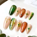 Press-On Nail Set Geometric Design Reusable