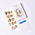 Press-On Nail Set Geometric Design Reusable