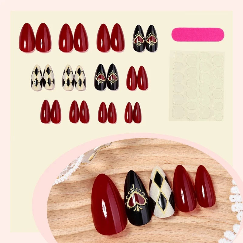 Press-On Nail Set Glamorous & Classic Easy Application