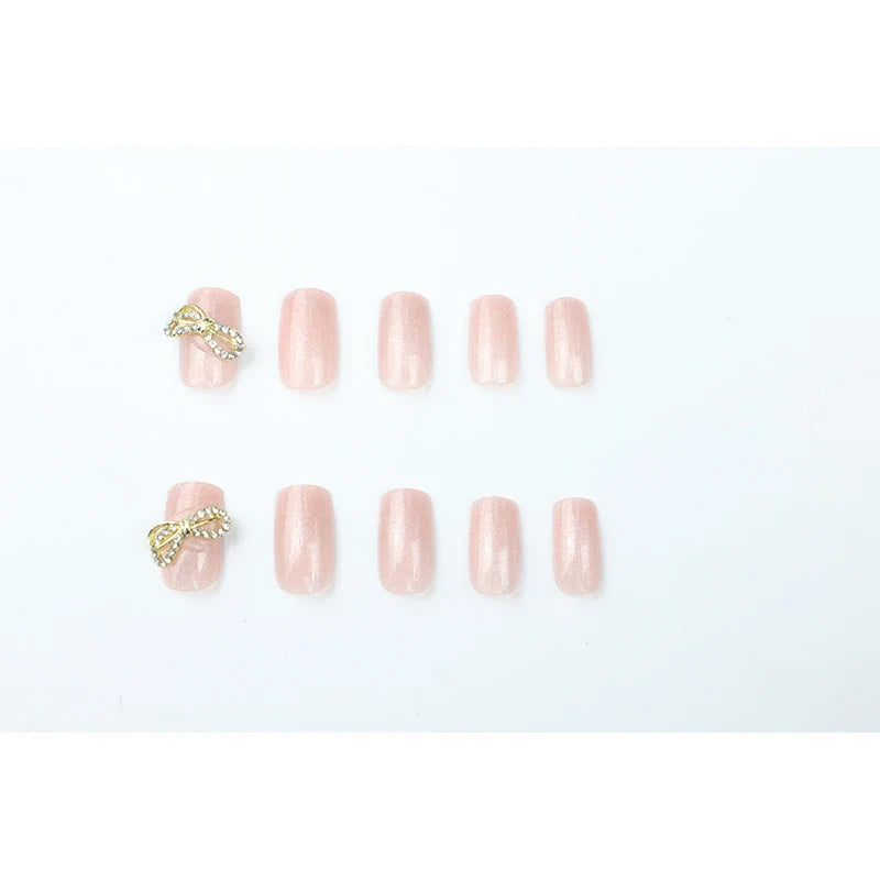 Press-On Nail Set Glitter & Rhinestones Quick Application