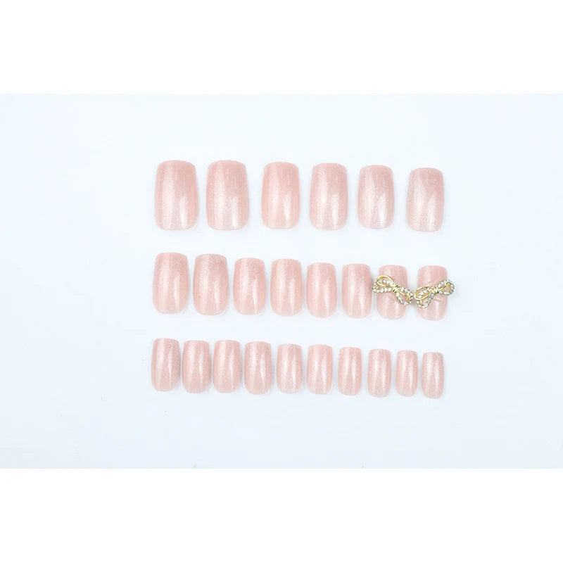 Press-On Nail Set Glitter & Rhinestones Quick Application