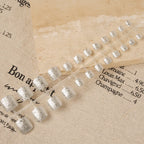 Press-On Nail Set Glittery Finish Multiple Sizes Easy Application