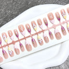 Press-On Nail Set Glue-Free Floral Designs & Multiple Sizes