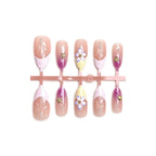 Press-On Nail Set Glue-Free Floral Designs & Multiple Sizes