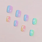 Press-On Nail Set Gradient Ombre Reusable 24-Piece
