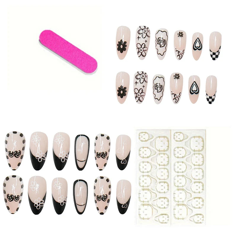 Press-On Nail Set Graphic Designs & Easy Application