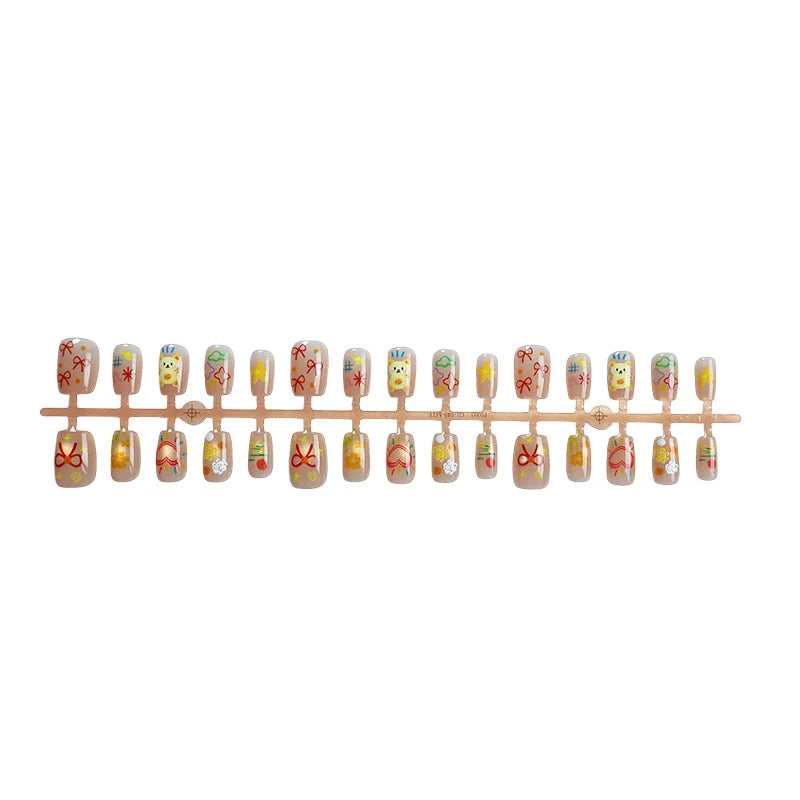 Press-On Nail Set Hand-Painted & Reusable
