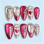 Press-On Nail Set Handcrafted Designs Adhesive Tabs