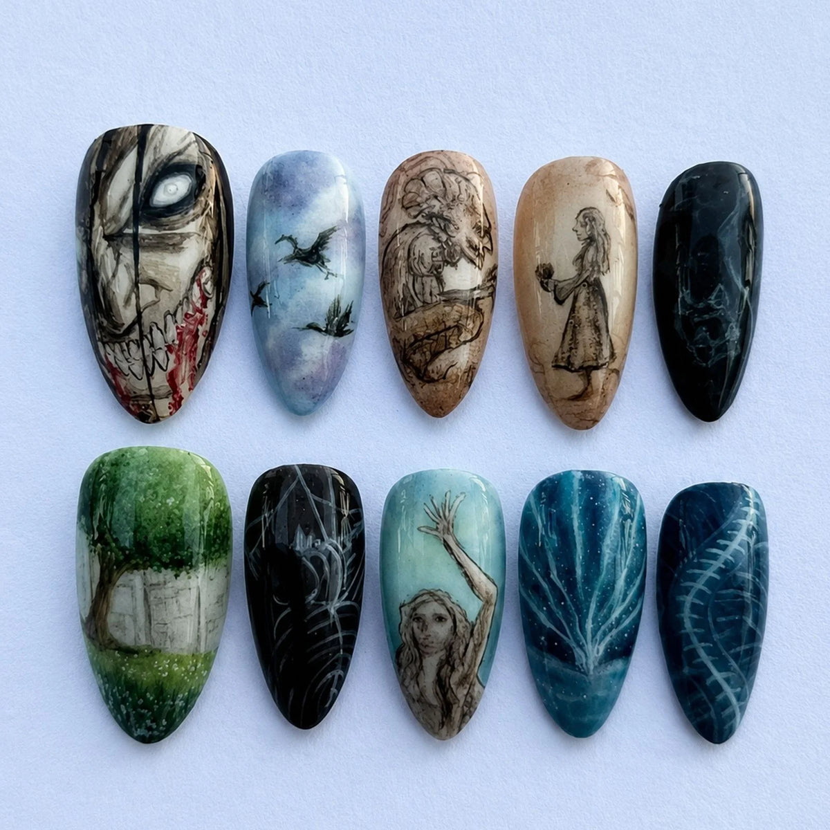 Press-On Nail Set Handcrafted Reusable Easy Apply