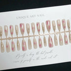 Press-On Nail Set Handmade Floral & Reusable