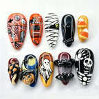 Press-On Nail Set Handmade Spooky Halloween Designs Easy Application