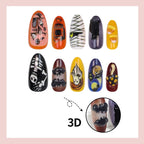 Press-On Nail Set Handmade Spooky Halloween Designs Easy Application