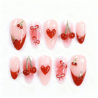 Press-On Nail Set Heart Design Multiple Sizes