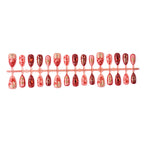 Press-On Nail Set Heart Design Reusable Multiple Sizes