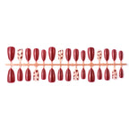 Press-On Nail Set Heart Pattern Peel & Press Reusable