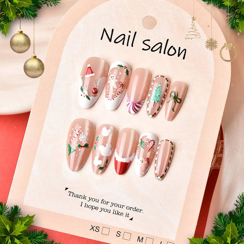 Press-On Nail Set Holiday Designs Easy Apply