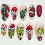 Press-On Nail Set Holiday Designs Gel-Look Multiple Sizes