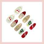 Press-On Nail Set Holiday Designs Multiple Sizes