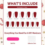 Press-On Nail Set Holiday Designs Multiple Sizes