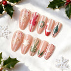 Press-On Nail Set Holiday Designs Reusable Adhesive Tabs
