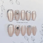 Press-On Nail Set Ice Blue Non-Toxic & Reusable