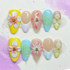 Press-On Nail Set Intricate Floral Easy Application