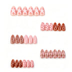 Press-On Nail Set Light Pink No Glue Assorted Designs